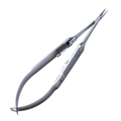 Castroviejo Needle Holder, Straight, Fine 9mm Jaws, With Lock, 14mm Mid-Screw To Tip, Serrated Wide Handle, Overall Length 5-1/2" (140mm) E3861 WH,E3861 WHMS,4403E,E3861 WH